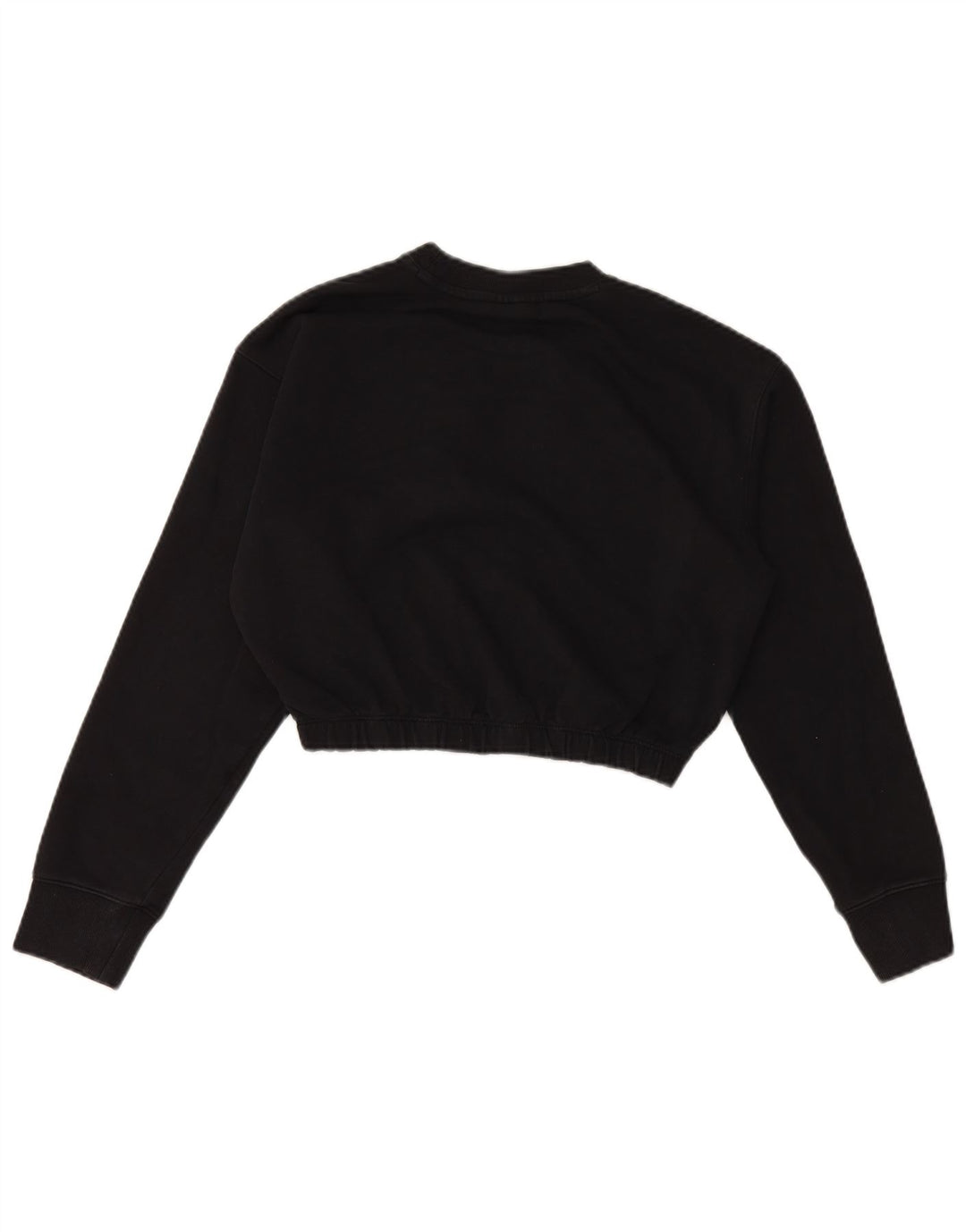 Champion Womens Graphic Crop Sweatshirt Jumper UK 16 Large Black