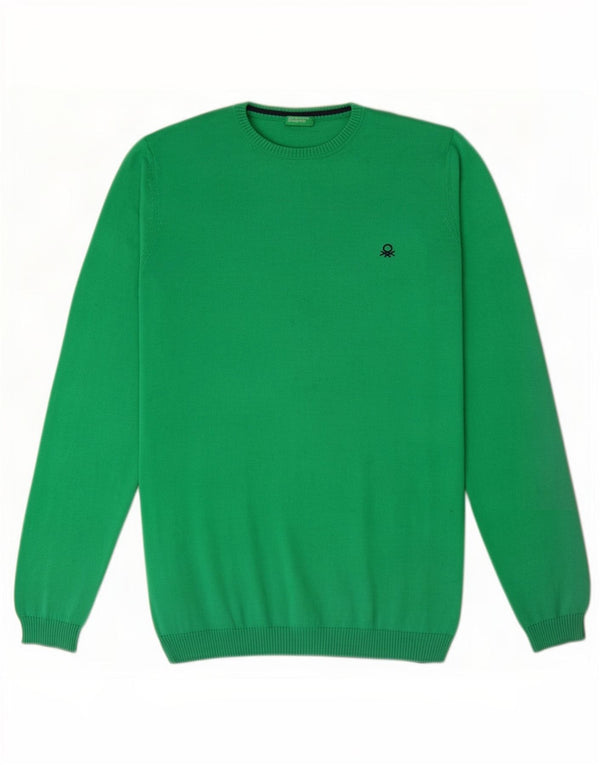 Benetton drenge sweater med rund hals 13-14 år 3XL grøn bomuld