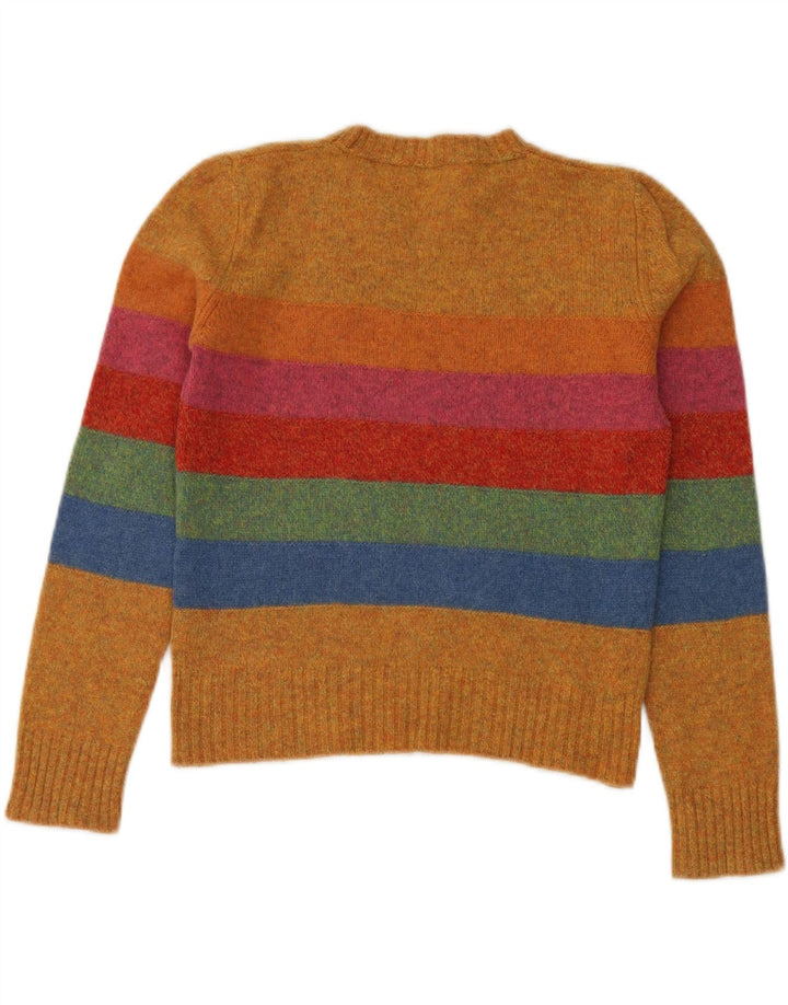 Benetton Dame sweater med rund hals DK 14 Mellem gul stribet