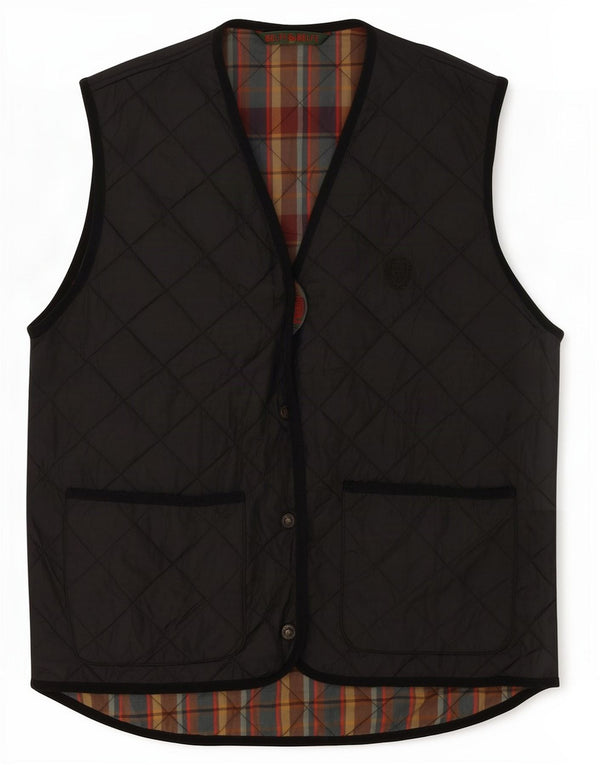 Belfe & Herre Loose Fit Quiltet Gilet IT 44 XS Sort Bomuld