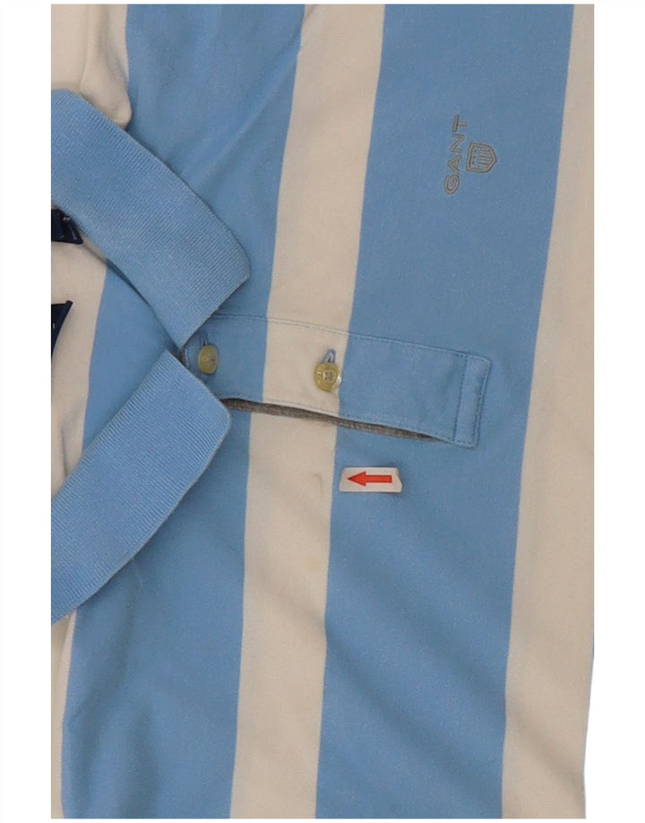 Gant herre poloshirt stor blå stribet bomuld
