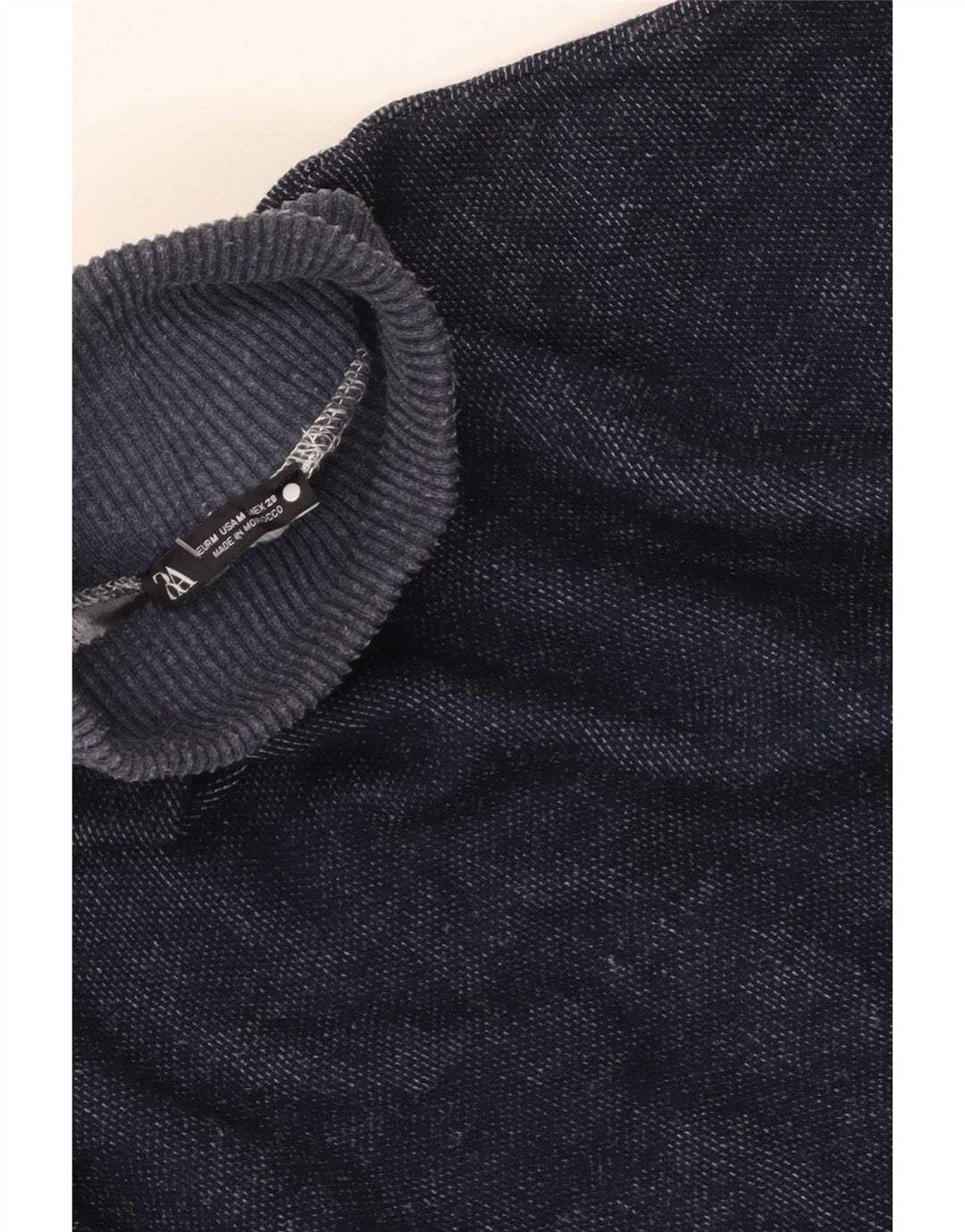 Zara Womens Crop Oversized Top Langærmet UK 14 Medium Navy Blue
