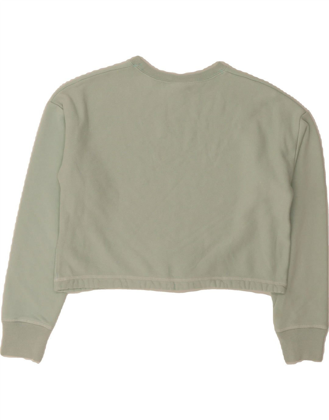 CHAMPION Womens Oversized Crop Sweatshirt Jumper UK 10 Small Turquoise Vintage Champion and Second-Hand Champion from Messina Hembry 