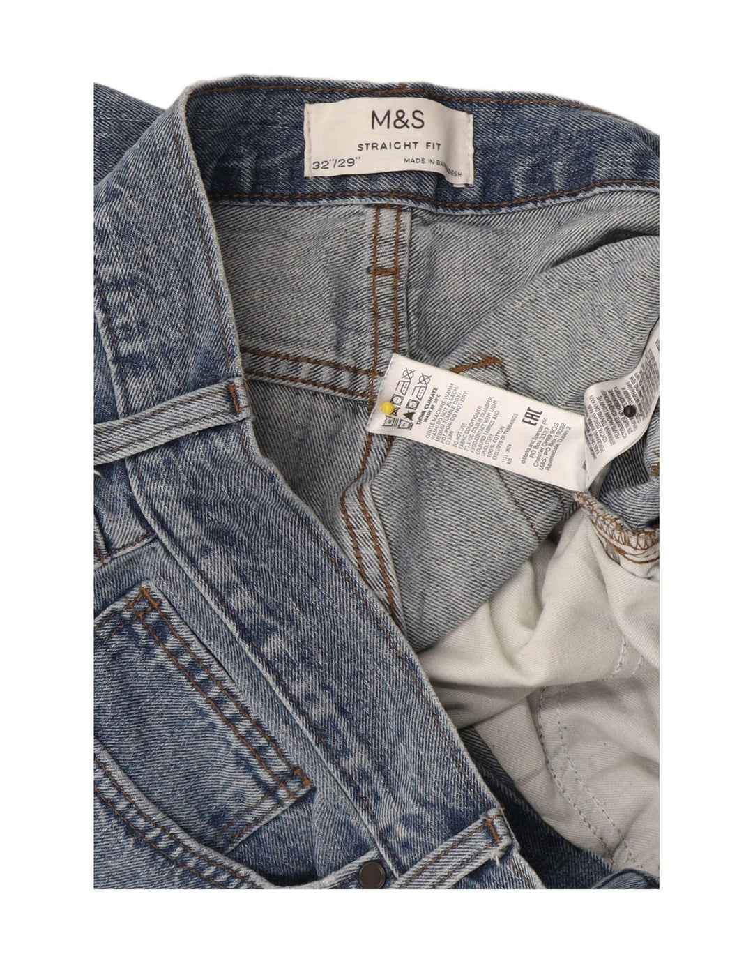 Marks & Spencer Straight Jeans til mænd W32 L29 blå bomuld