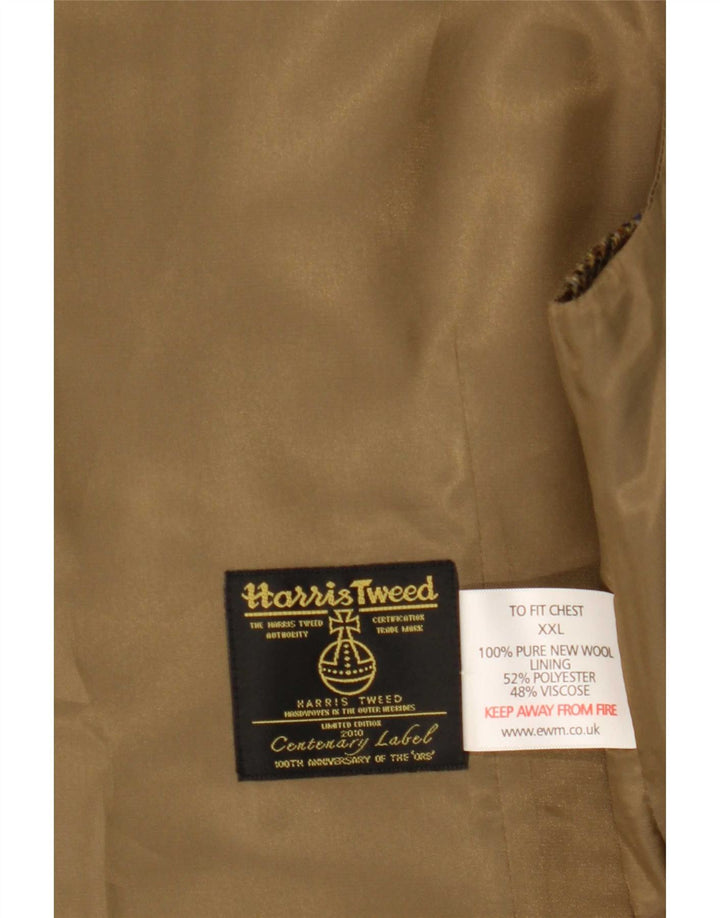 Harris Tweed herrevest 2XL Khaki sildebensuld