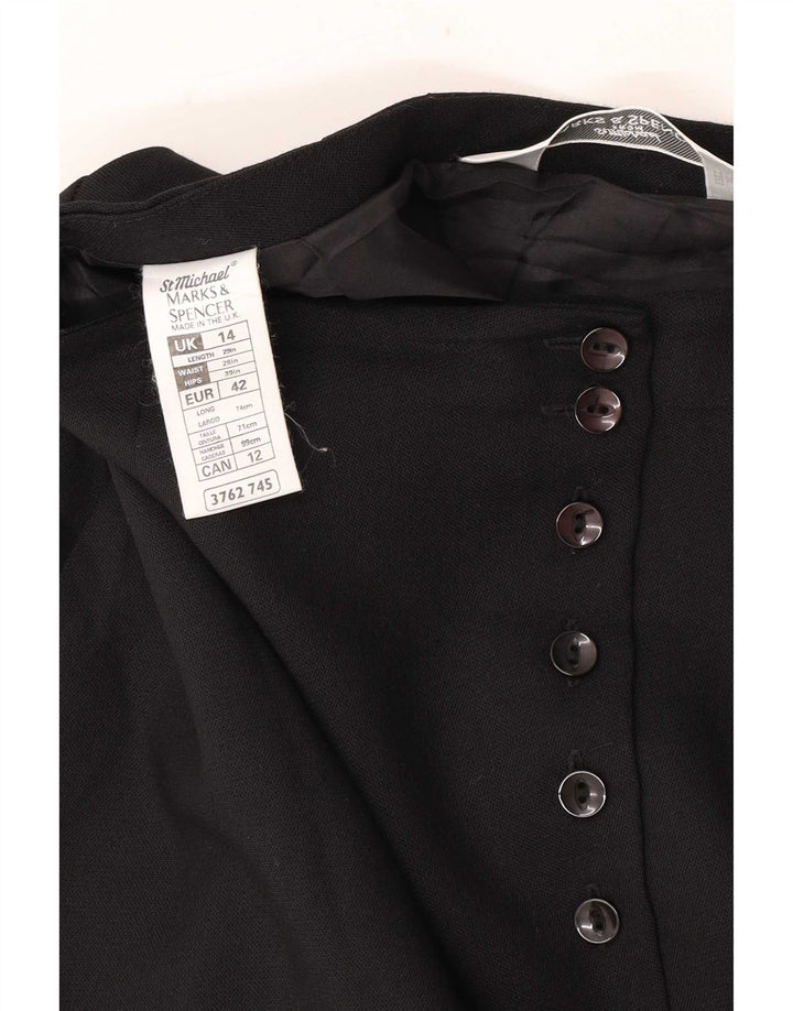 Marks & Spencer Womens Pencil Skirt UK 14 Medium W28 Black Polyester