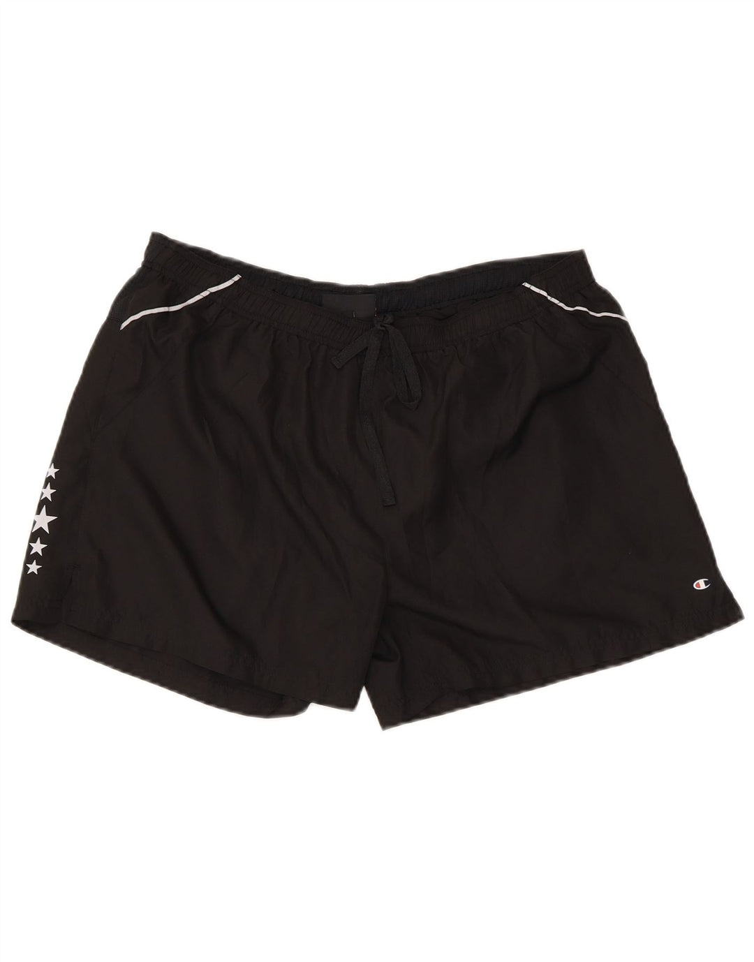 Champion Womens Graphic Regular Sports Shorts UK 14 Large Black Polyester