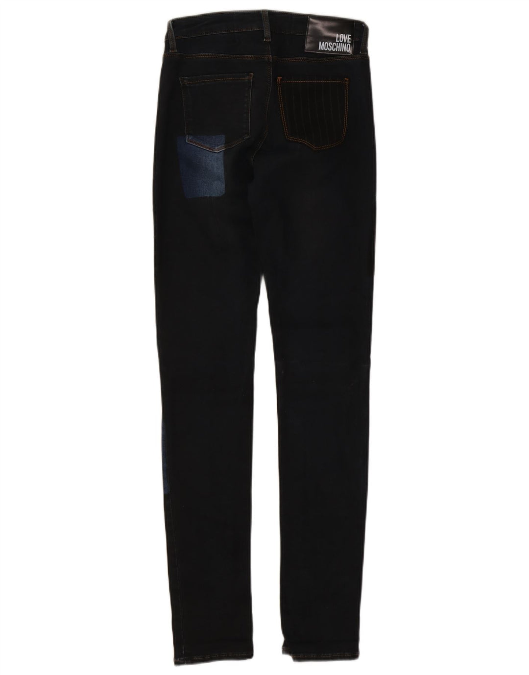 Moschino Dame Skinny Jeans W26 L31 Marineblå Patchwork Bomuld