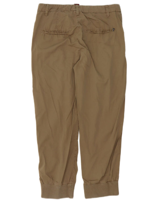 Dondup Womens Pegged Joggers Cropped Trousers EU 40 Medium W30 L24 Brun