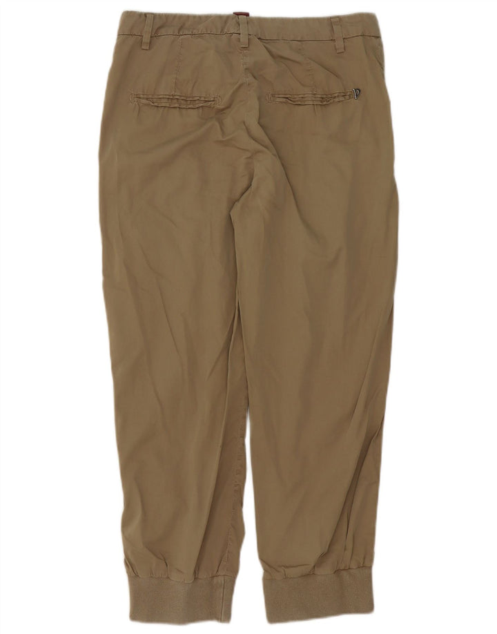 Dondup Womens Pegged Joggers Cropped Trousers EU 40 Medium W30 L24 Brun