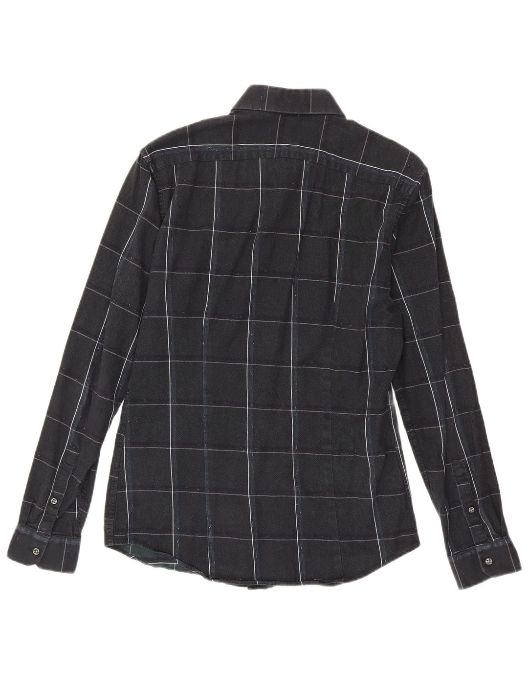 Reiss Herre Slim Fit Flanellskjorte Medium Sort Ternet Bomuld