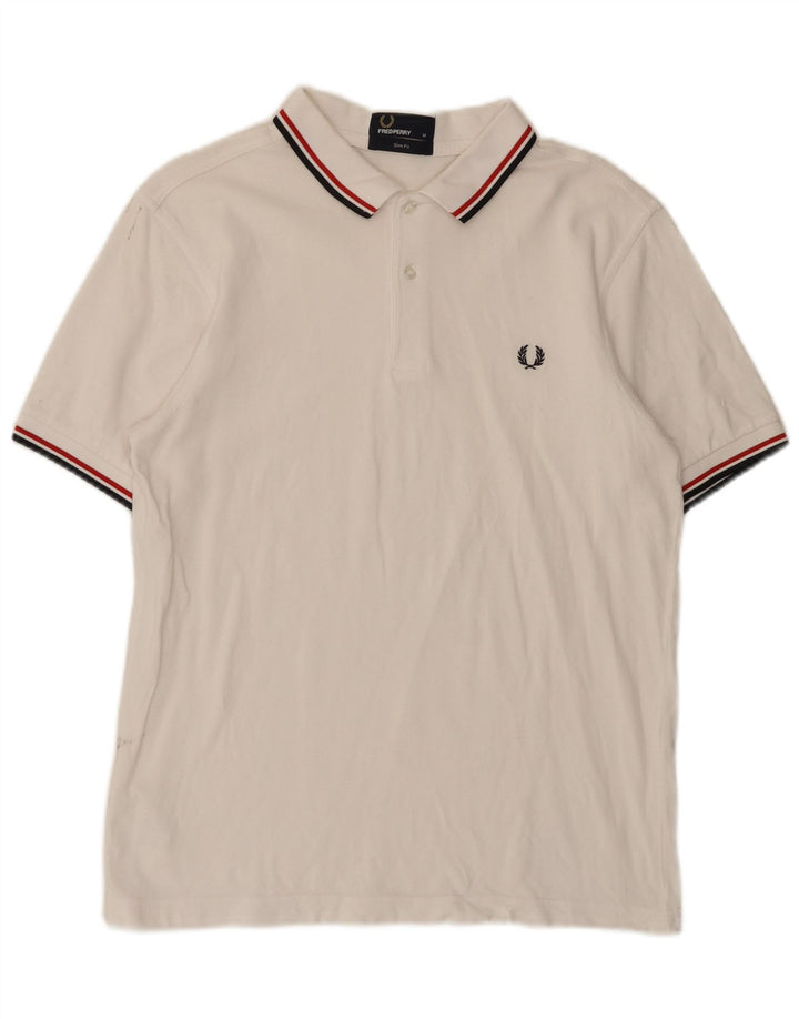 Fred Perry Herre Slim Fit Polo Shirt Medium White Bomuld