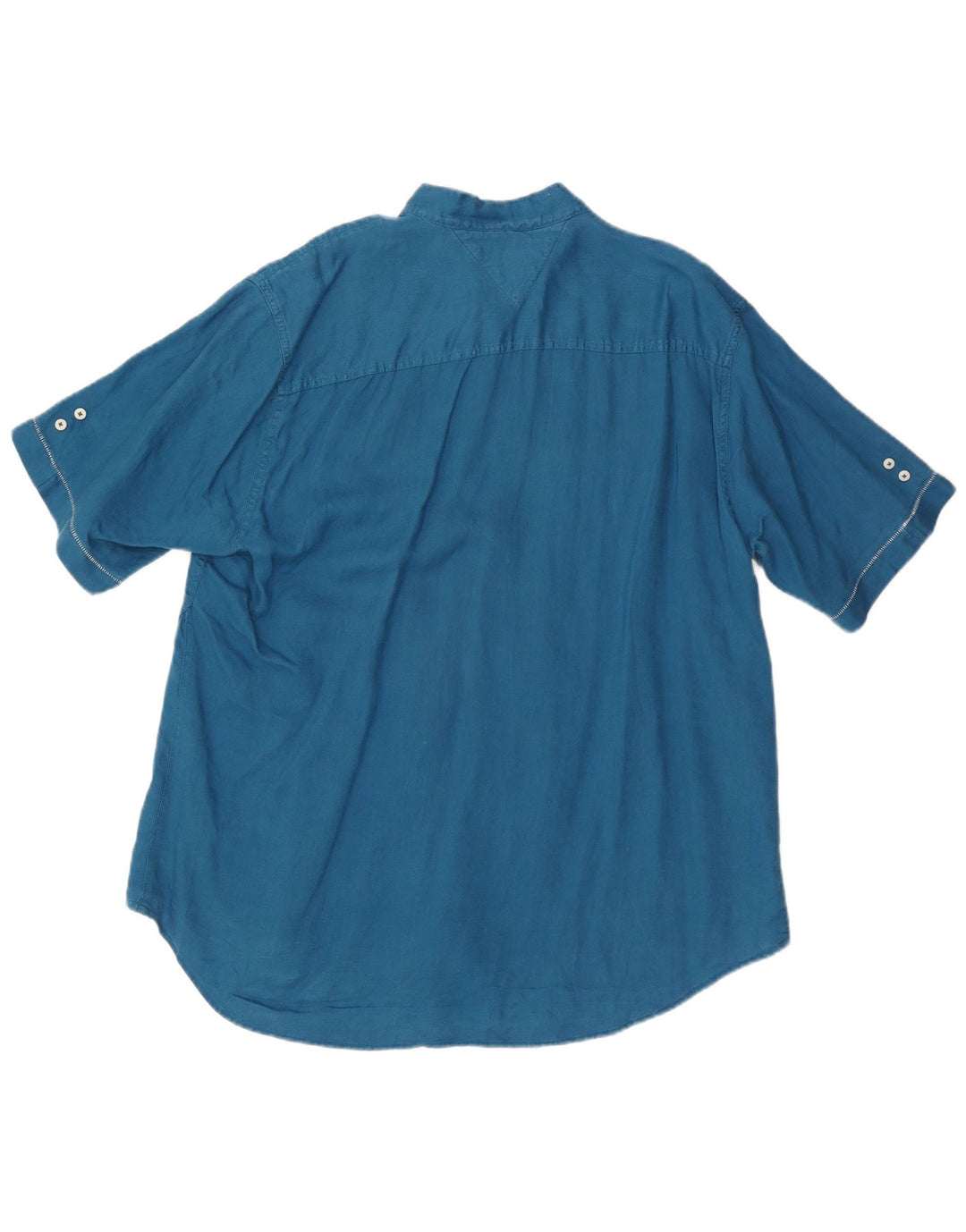 TOMMY HILFIGER Herre Custom Fit kortærmet skjorte XL Blå