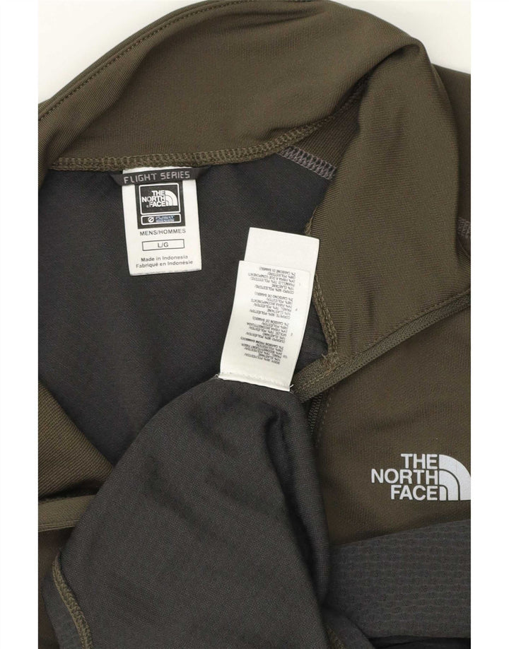 The North Face Herre Zip Neck Pullover Træningsdragt Top Stor Khaki Colourblock