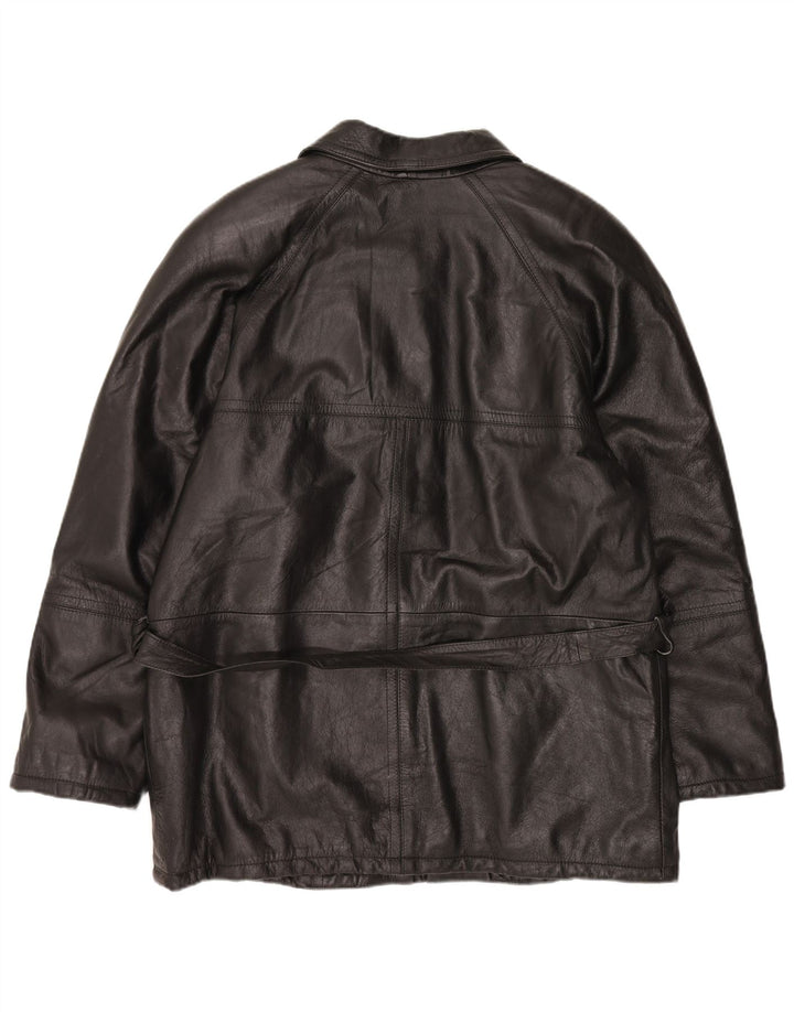 VINTAGE Mens Bomber Jacket IT 54 2XL Black Viscose