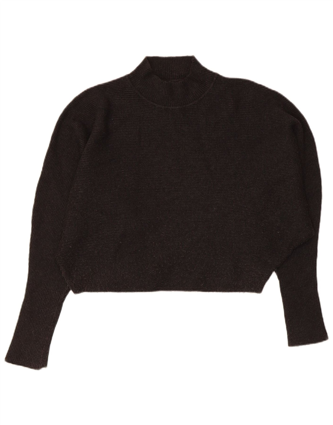 Zara Womens Crop Turtle Neck Jumper Sweater UK 14 Medium Grey
