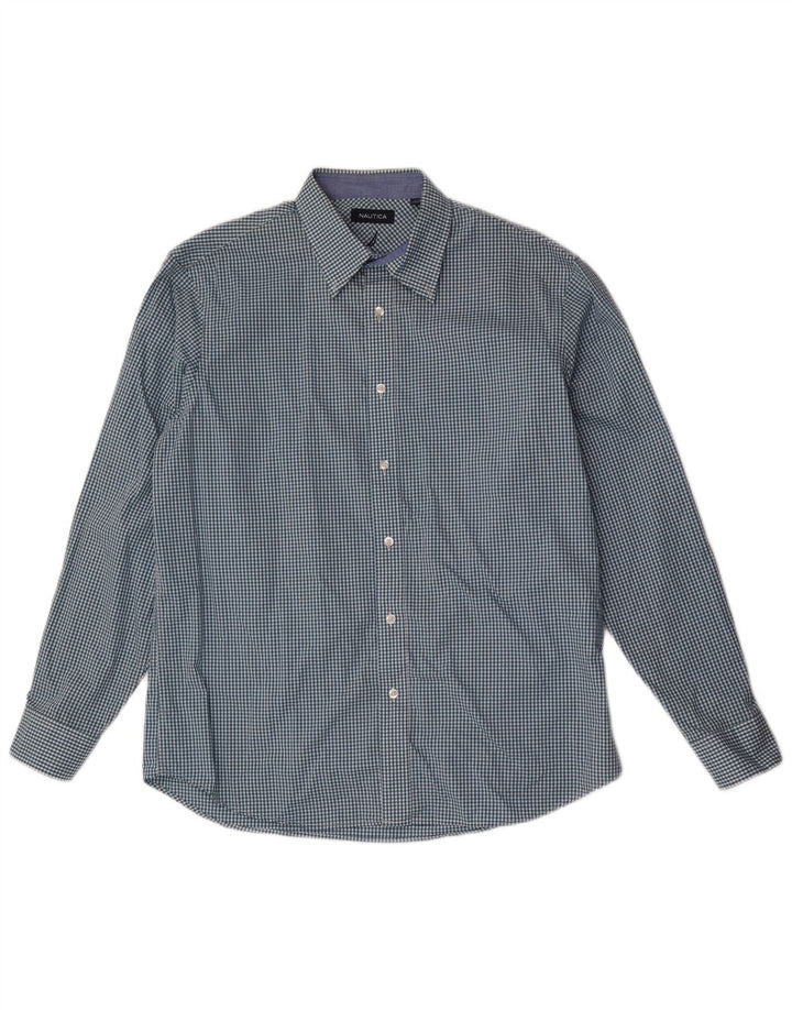 Nautica herreskjorte str. 16 1/2 Large Blue Gingham Cotton