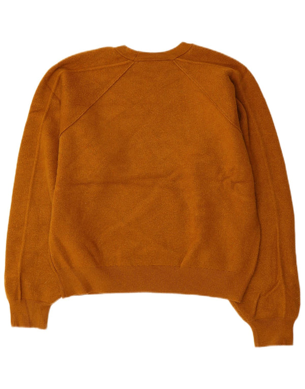 ZARA Womens Crop Oversized Crew Neck sweater UK 10 Small Brown