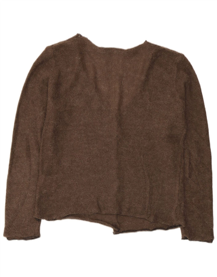 Zara Womens Crop Cardigan Sweater UK 10 Lille brun polyamid