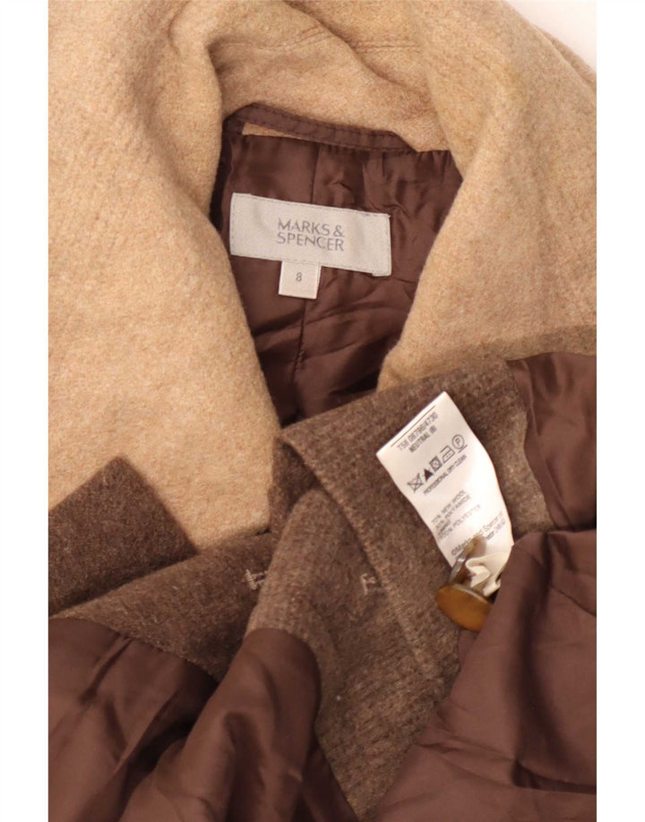 Marks & Spencer Damejakke UK 8 Small Brown Colourblock New Wool