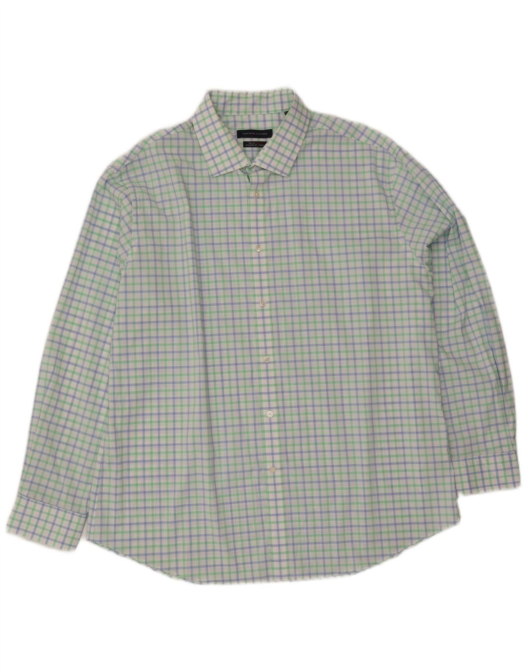 Tommy Hilfiger Herre Athletic Fit skjorte Størrelse 18 2XL Flerfarvet Gingham
