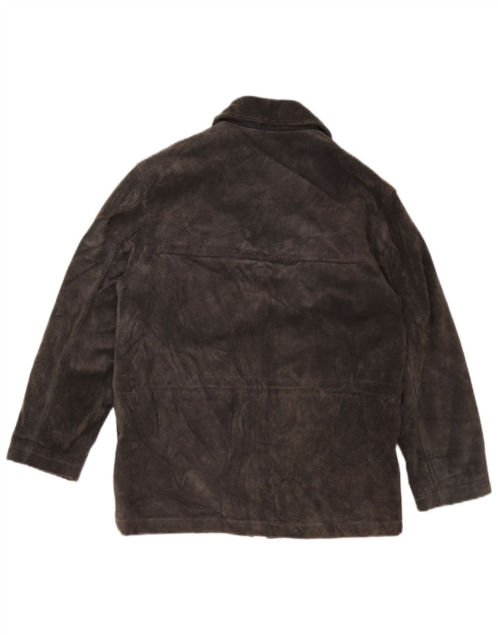 Vintage Dame Ruskind Oversized Windbreaker Jacket UK 10 Small Grey Læder