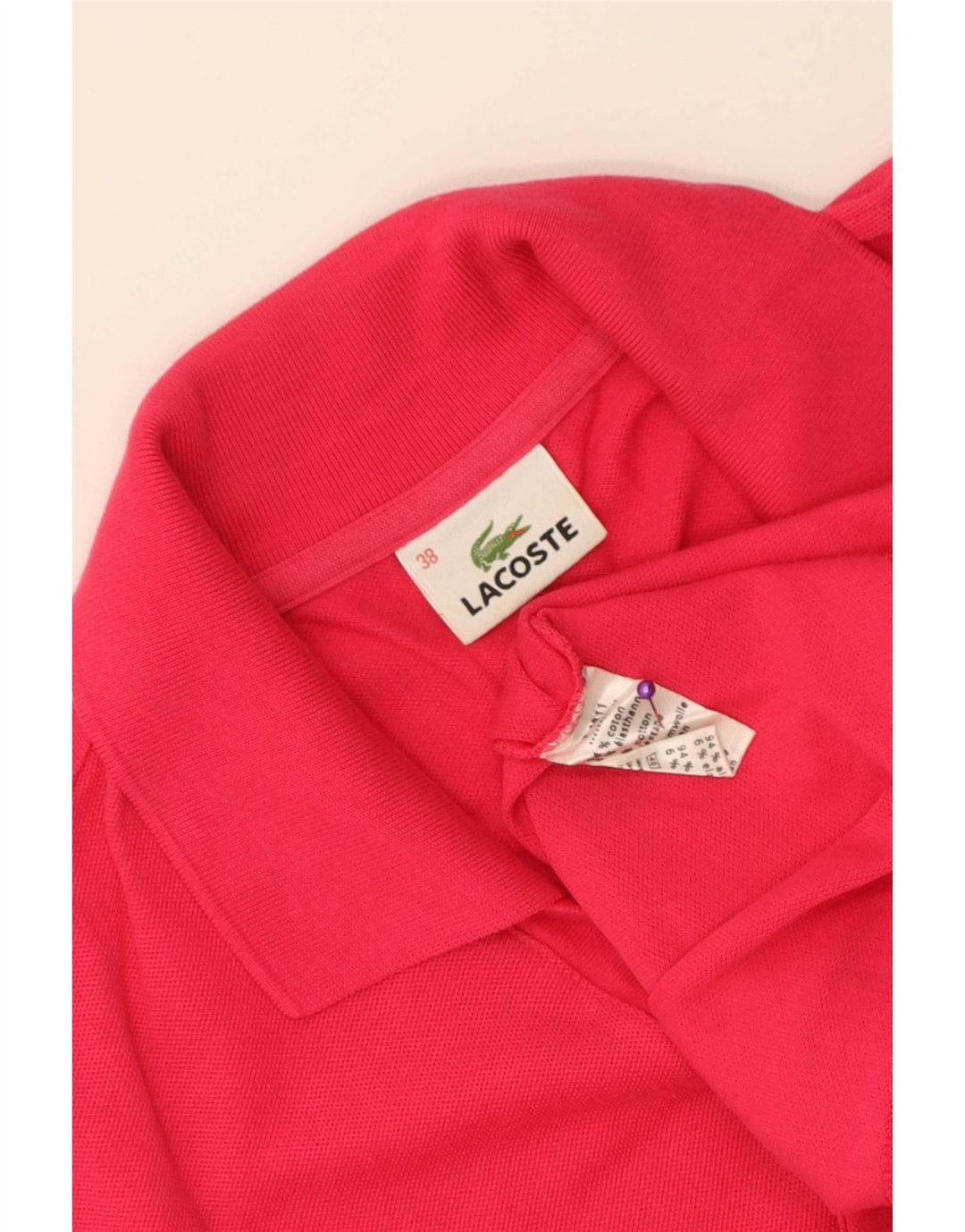 Lacoste Dame ærmeløs polo shirt størrelse 38 Medium Pink Bomuld