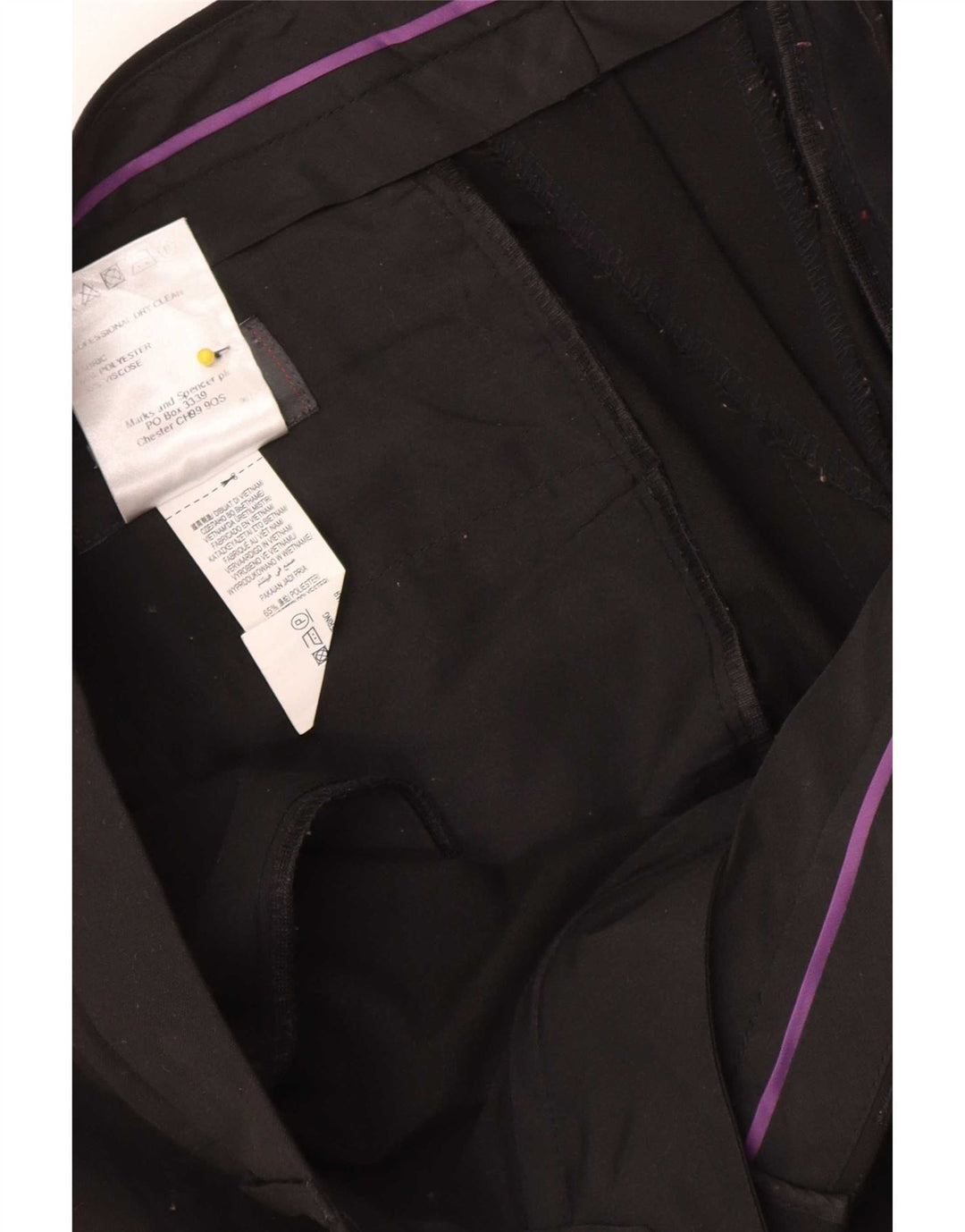 Marks & Spencer Straight Suit Bukser til mænd W32 L31 Sort polyester