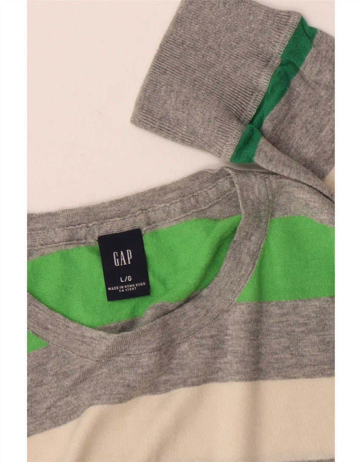 Gap herre rund hals sweater stor flerfarvet stribet bomuld