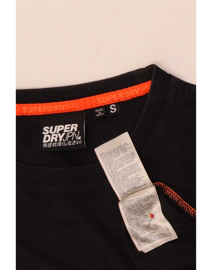 Superdry T-shirt top til mænd, lille sort bomuld