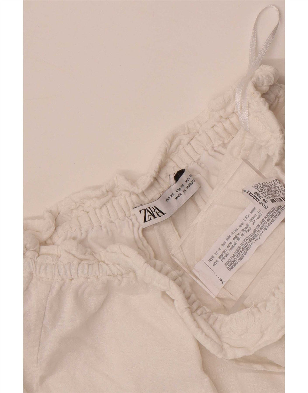Zara Casual Shorts til kvinder XS W24 Hvid hør