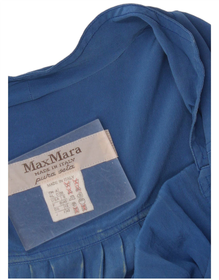 MAX MARA Kvinders Oversized Kortærmet Skjortekjole UK 12 Medium Blue