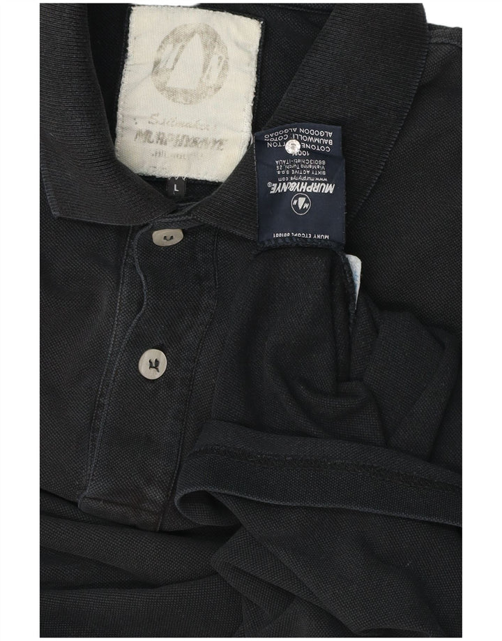 Murphy & Nye herre poloshirt stor sort bomuld