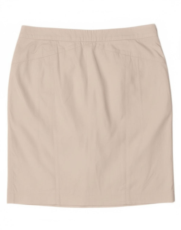 Calvin Klein Dame Højtalje Lige Nederdel EU 46 XL W30 Hvid Bomuld
