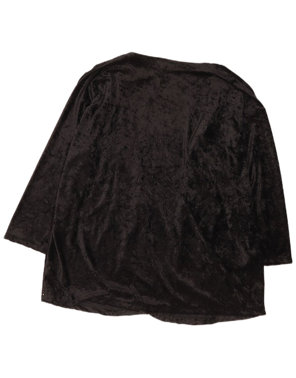 Vintage Kvinde grafisk cardigan Top EU 52/54 4XL Sort Polyester