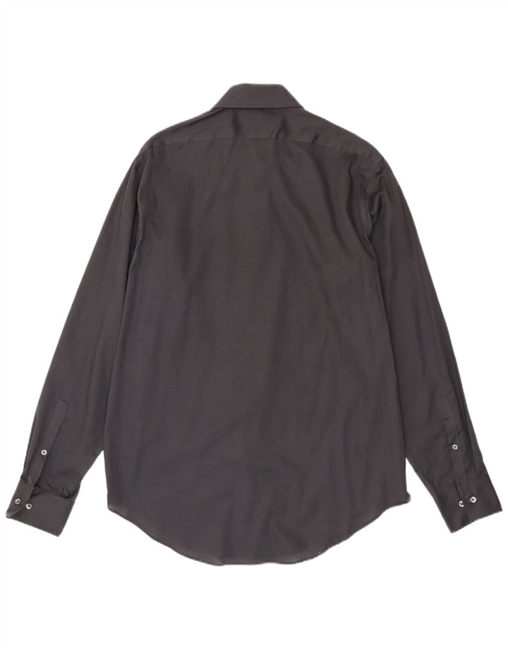 CALVIN KLEIN Herre Slim Fit skjorte str. 16 Stor sort bomuld