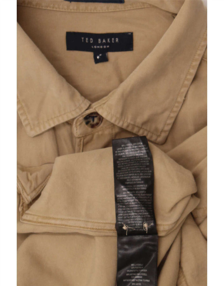 Ted Baker Herreskjorte str. 4 Large Beige Lyocell