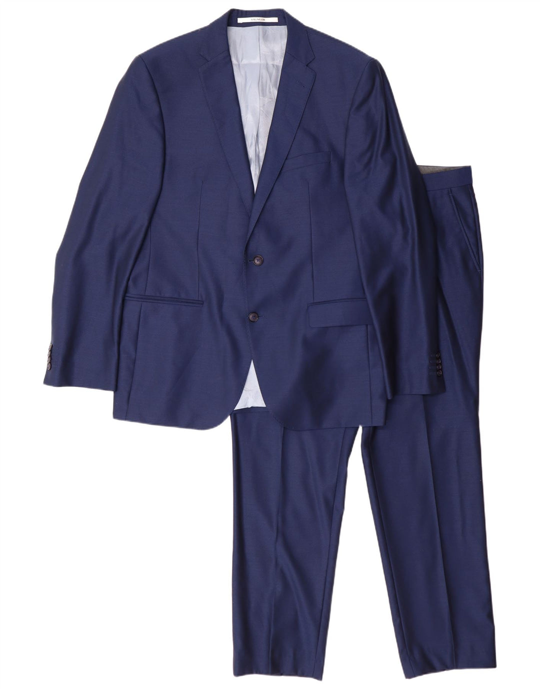 Baumler Herre 2-knap 2-delt jakkesæt IT 52 XL W38 L29 Marineblå Virgin Wool