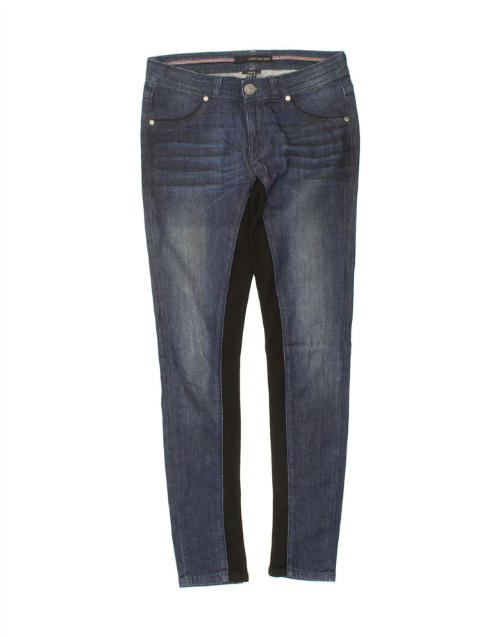 CALVIN KLEIN Womens Jegging Jeans W28 L30 Navy Blue Colourblock Vintage Calvin Klein and Second-Hand Calvin Klein from Messina Hembry 