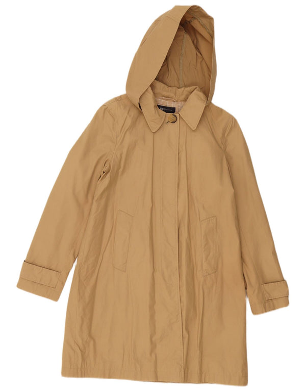 Marks & Spencer Womens Hooded Trench Coat UK 10 Small  Beige Cotton