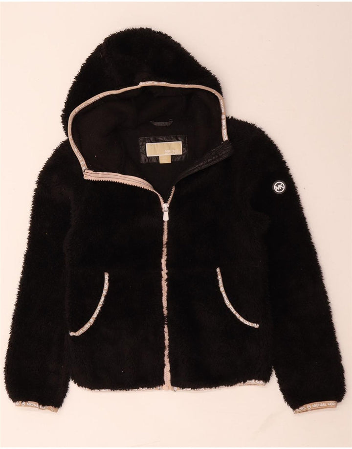 Michael Kors Pige Hættejakke Fleece 10-11 År Sort Polyester