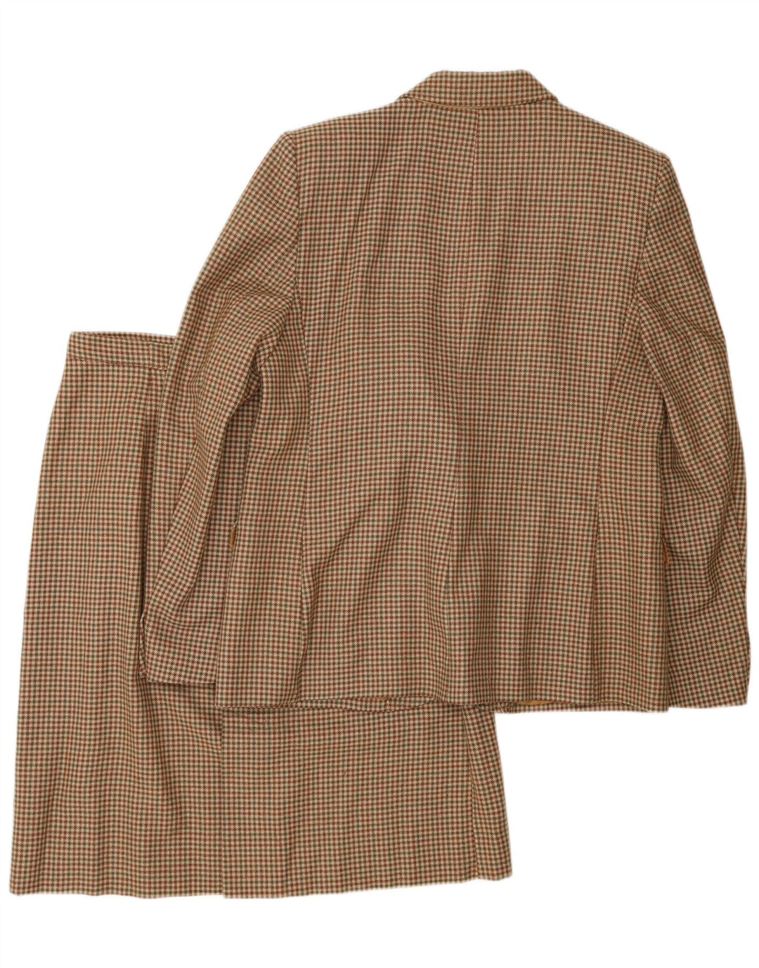 Vintage nederdelsæt til kvinder med 2 knapper IT 48 XL Brun Houndstooth