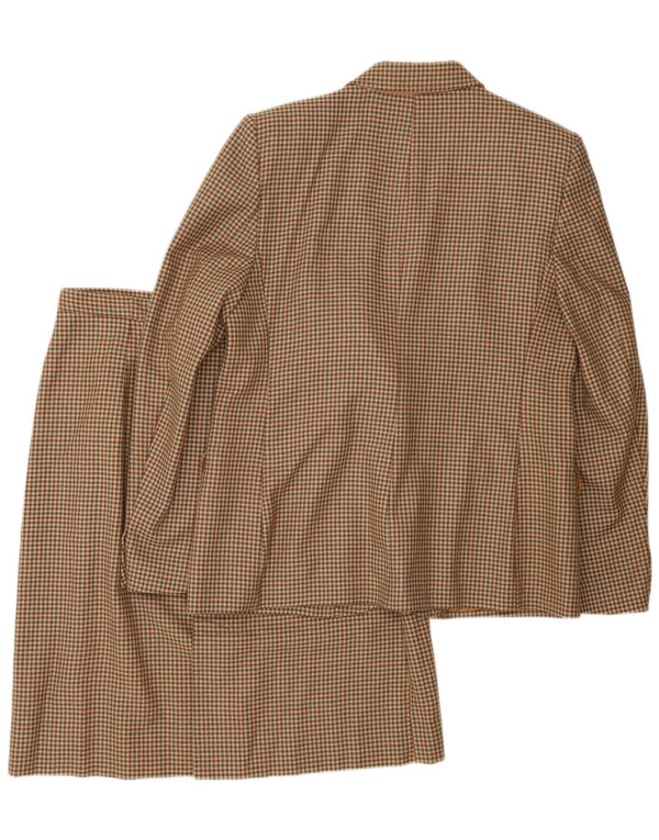 Vintage nederdelsæt til kvinder med 2 knapper IT 48 XL Brun Houndstooth