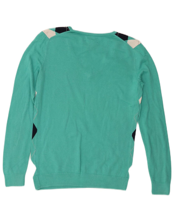 Tommy Hilfiger Dame V-hals sweater UK 6 XS Turkis