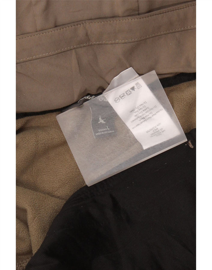EDDIE BAUER Vindjakke med hætte til kvinder UK 16 Stor beige polyester