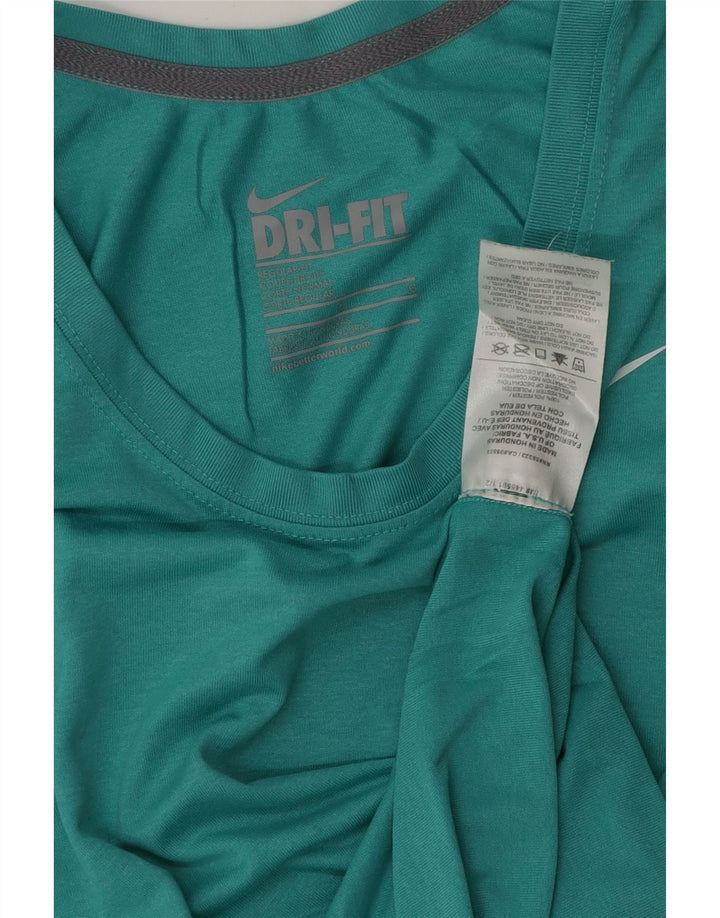 Nike Dame Dri Fit Regular Fit Vest Top UK 14 Large Green Polyester