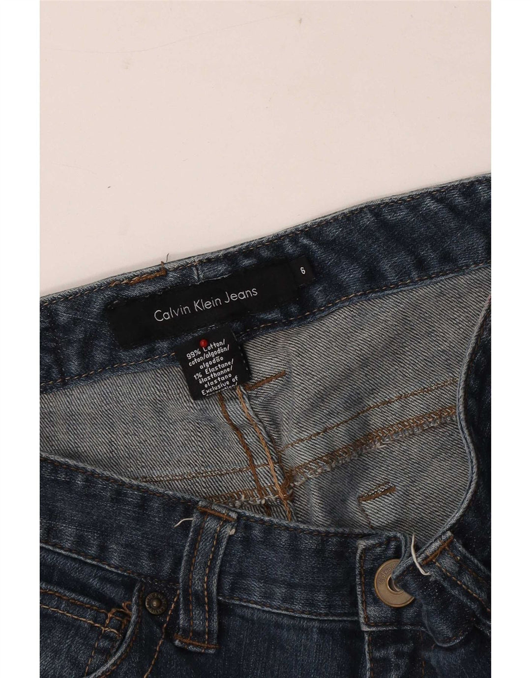 Calvin Klein Dame Bootcut Jeans US 6 Medium W30 L31 Blå Bomuld