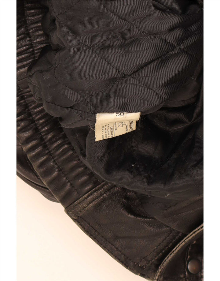 Vintage Herre Læderjakke IT 50 Large Sort