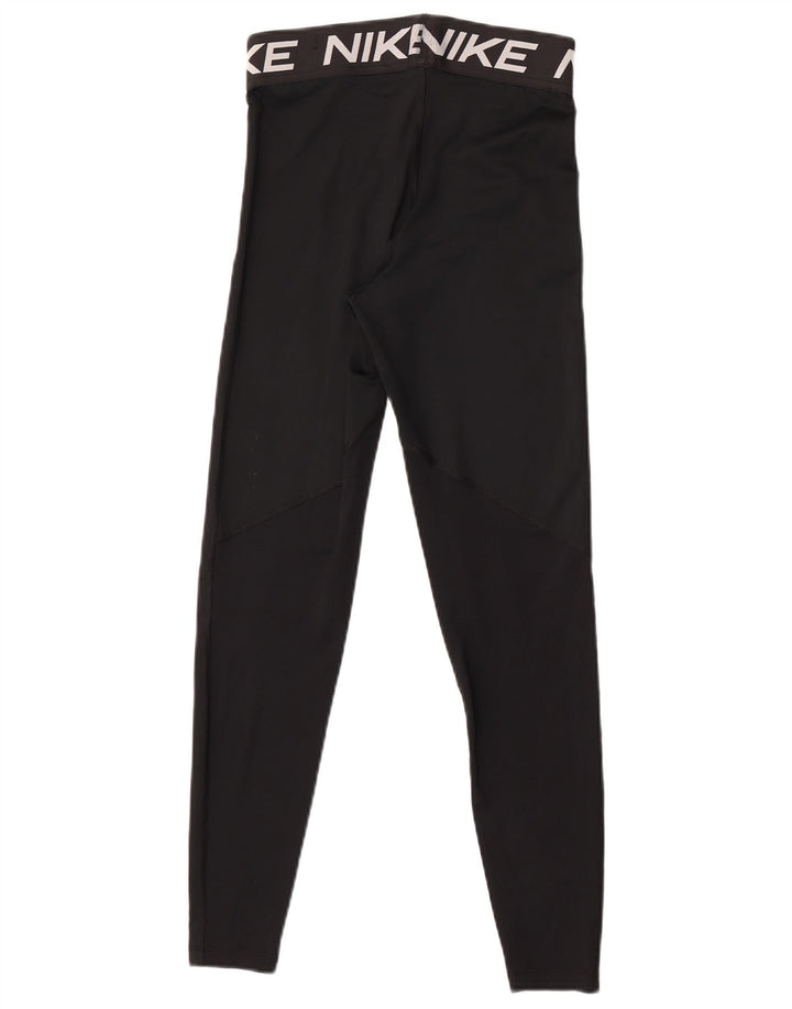 Nike Dame Dri Fit Grafiske Leggings UK 8 Lille Sort