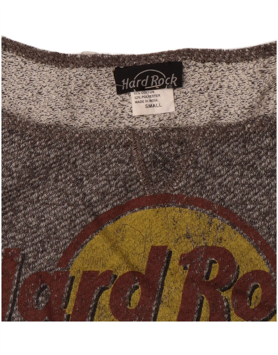 Hard Rock Cafe Dame Off Shoulder Sweatshirt Jumper UK 10 Small Grey